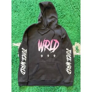 Juice WRLD 999 Club Black Hoodie Pink Gradient WRLD Graphic Mens Medium